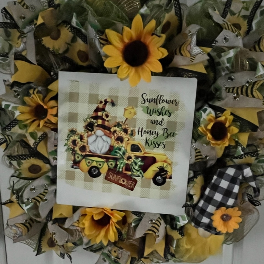 Sunflower knome wreath